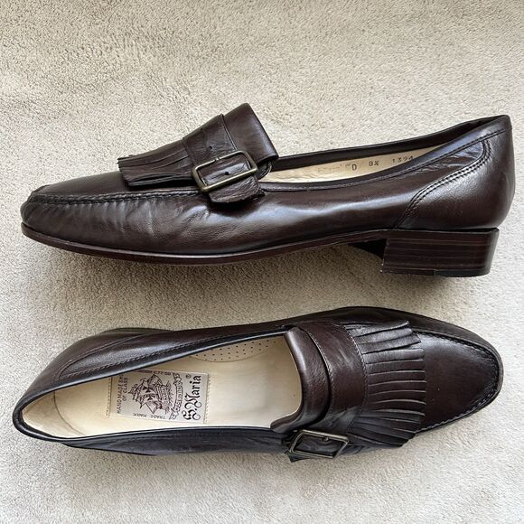 S. Maria Hand Made Shoes of Class Brown Buttery Leather Loafers Men 8.5 D Tassle main image 12